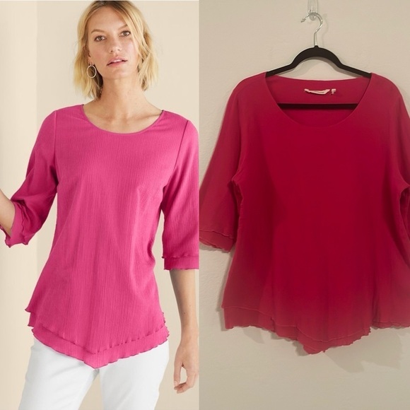 Soft Surroundings Women’s Tunic Large Gauze Cotton Siesta Key Coastal Grandma - Picture 1 of 14